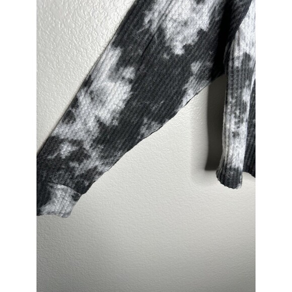 NEW Abound Pullover Sweater Womens XS Black White Tie Dye Cowl Neck Soft Ribbed - Picture 3 of 6